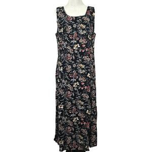 Laura Ashley Vintage Floral Maxi Dress Cottagecore Prairie Women Size 12